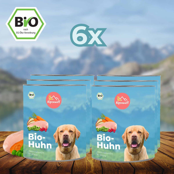 Bio-Hundefutter Nass: Huhn mit Karotte und Lachsöl