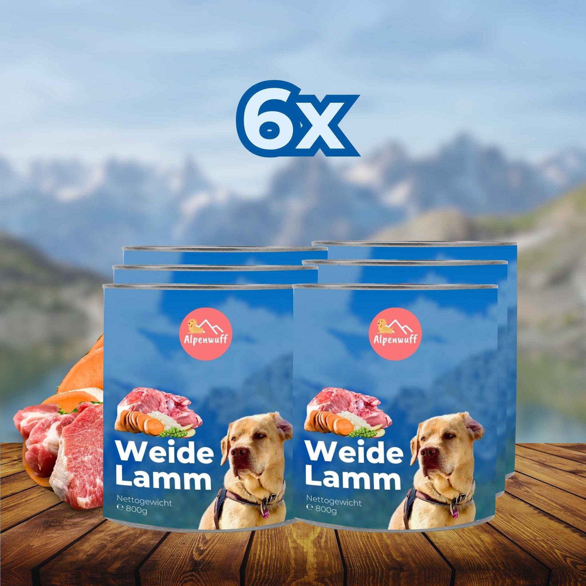 Nassfutter für den Hund: Weide-Lamm mit Bio-Süßkartoffel und Leinöl