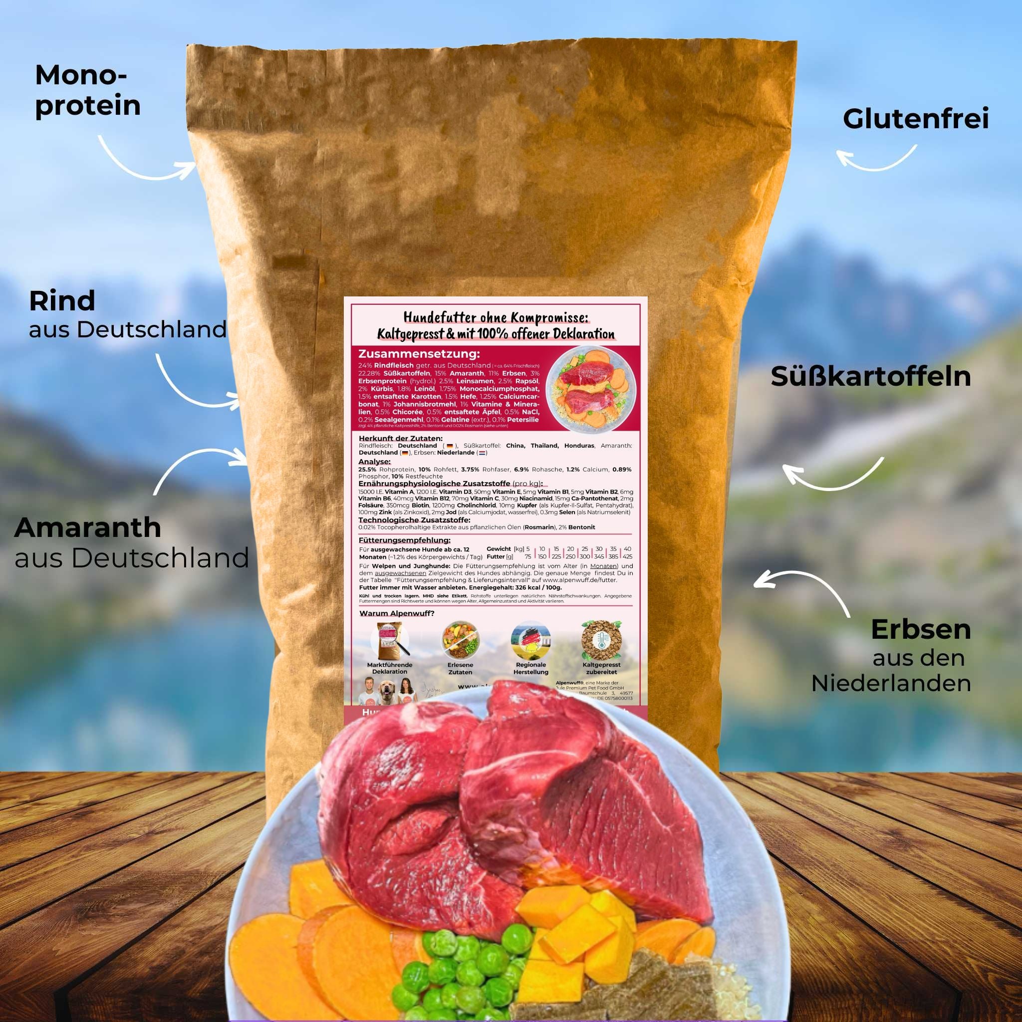 Rind mit Süßkartoffel und Amaranth